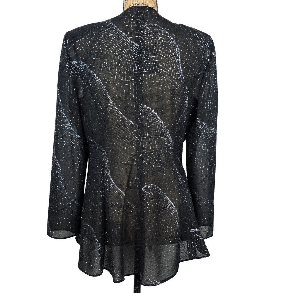R&M Richards Petite Black Silver Glitter Jacket Dress 2 Piece Formal Size 12P - Picture 16 of 16